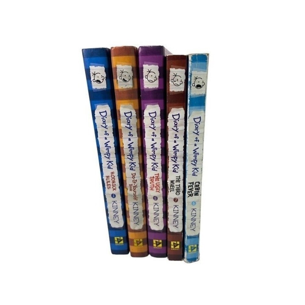 Diary Of A Wimpy Kid Book Lot Hard Cover and Paperback 5 pc Lot